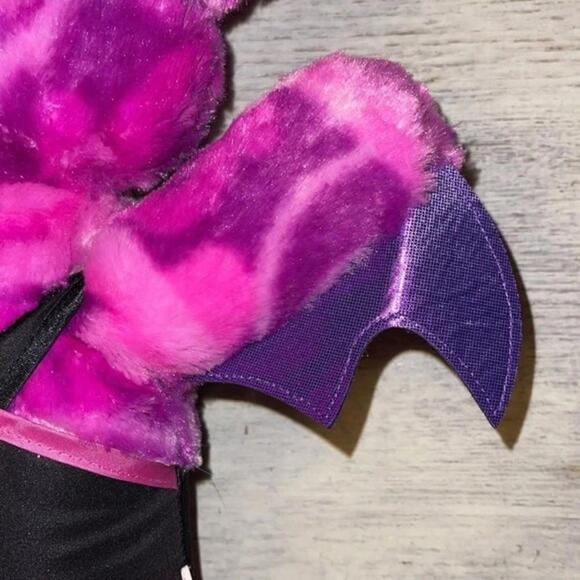 EUC Build a Bear Midnight Shimmer Purple Halloween Vampire Bat Plush w/ Outfit - Picture 4 of 7